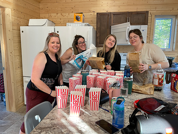 Guiders making popcorn