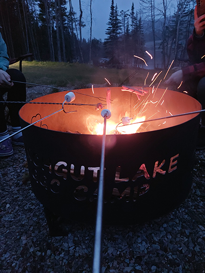 marshmallows on the fire