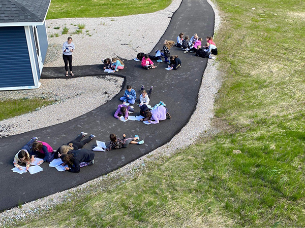 girls on the path